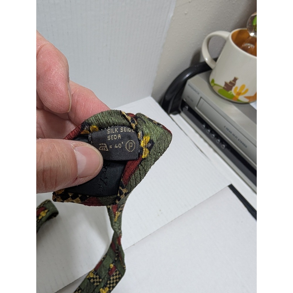 Ermenegildo Zegna Necktie Multicolor Geometric Silk Textured Tie All Over‎ Italy - Picture 5 of 8